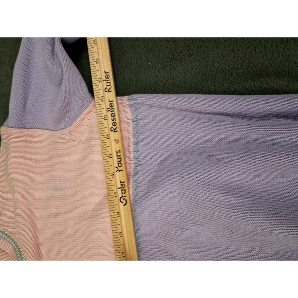 Lady La Mode Vintage 80s Sweater Womens M Colorblock Pastel Springtime Easter - Picture 4 of 7